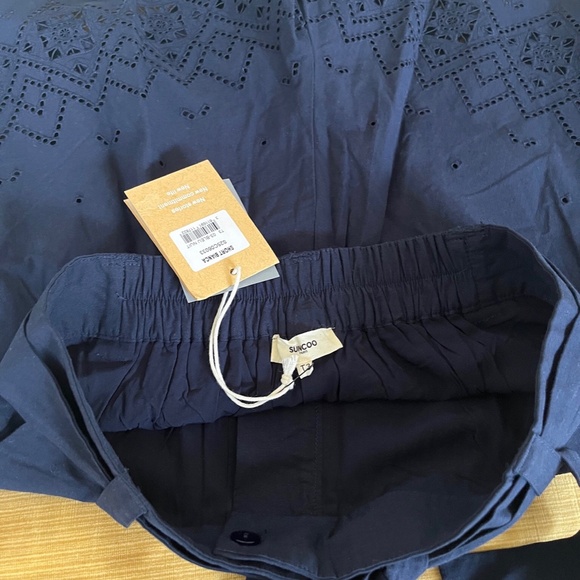 NWT - Navy Blue Organic Cotton Eyelet Top & Shorts Set - Size T3 (US8) - Picture 12 of 16